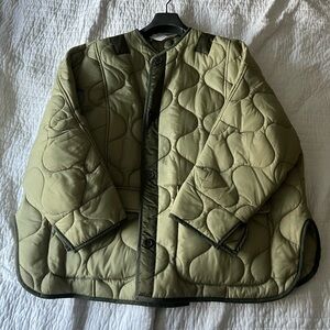 The Frankie Shop Oversized Collarless Quilted Jacket